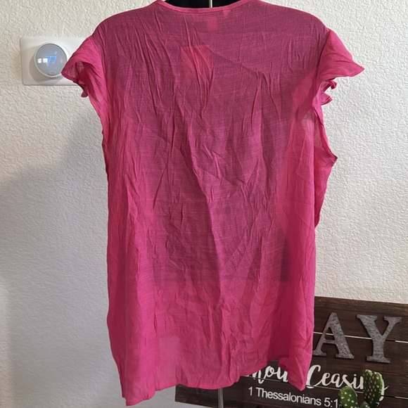 Counterparts Pink Embroidered V-Neck Blouse – Size XL – New with Tags - Picture 3 of 5